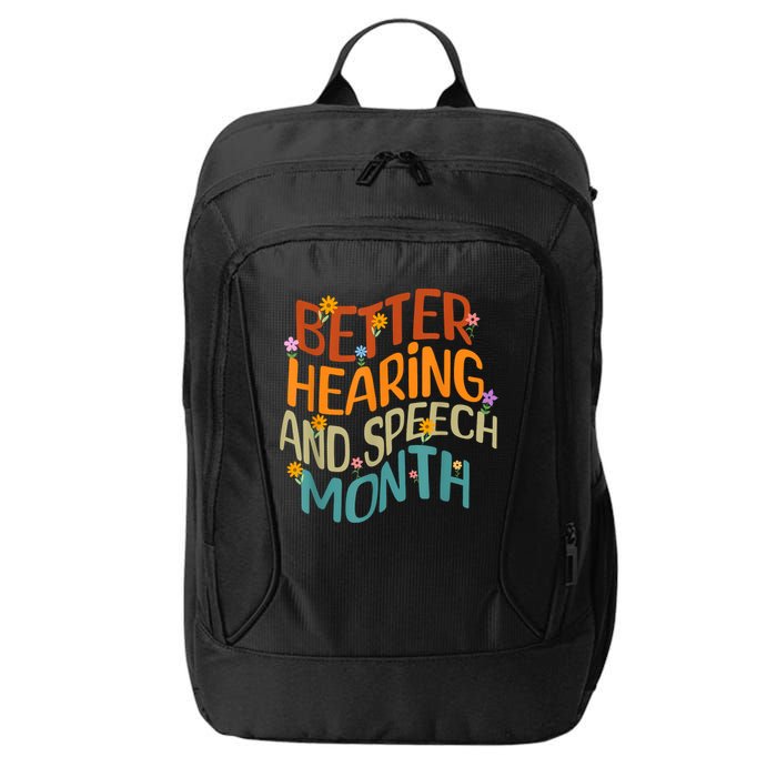Retro Better Hearing And Speech Month Speech Pathologist SLP City Backpack