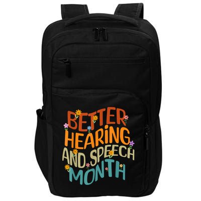Retro Better Hearing And Speech Month Speech Pathologist SLP Impact Tech Backpack