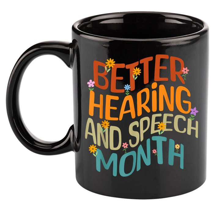 Retro Better Hearing And Speech Month Speech Pathologist SLP 11oz C Handle Ceramic Mug
