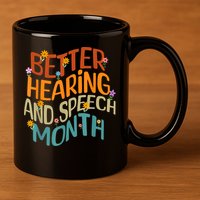 Retro Better Hearing And Speech Month Speech Pathologist SLP 11oz C Handle Ceramic Mug