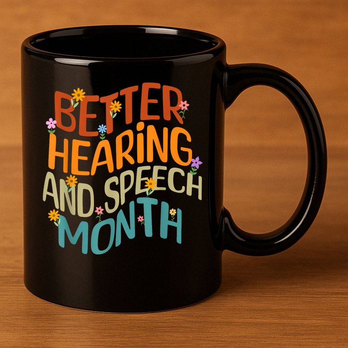 Retro Better Hearing And Speech Month Speech Pathologist SLP 11oz C Handle Ceramic Mug