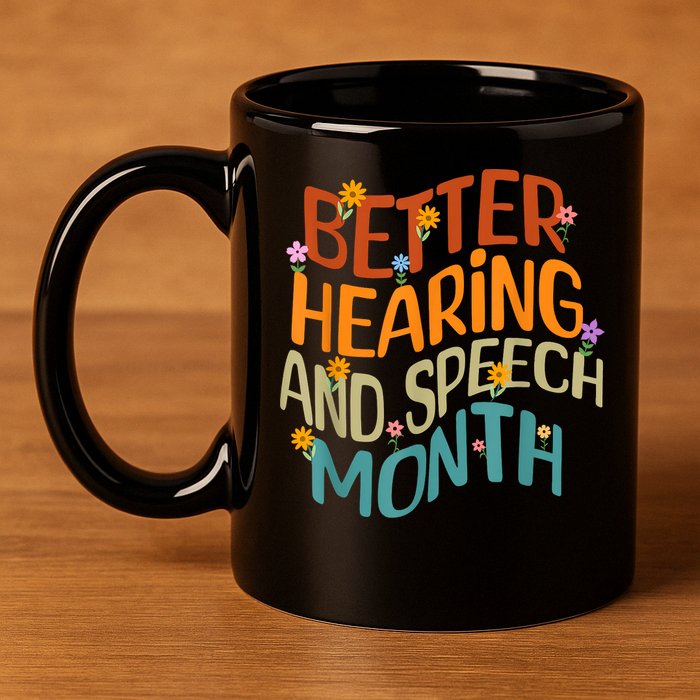 Retro Better Hearing And Speech Month Speech Pathologist SLP 11oz C Handle Ceramic Mug