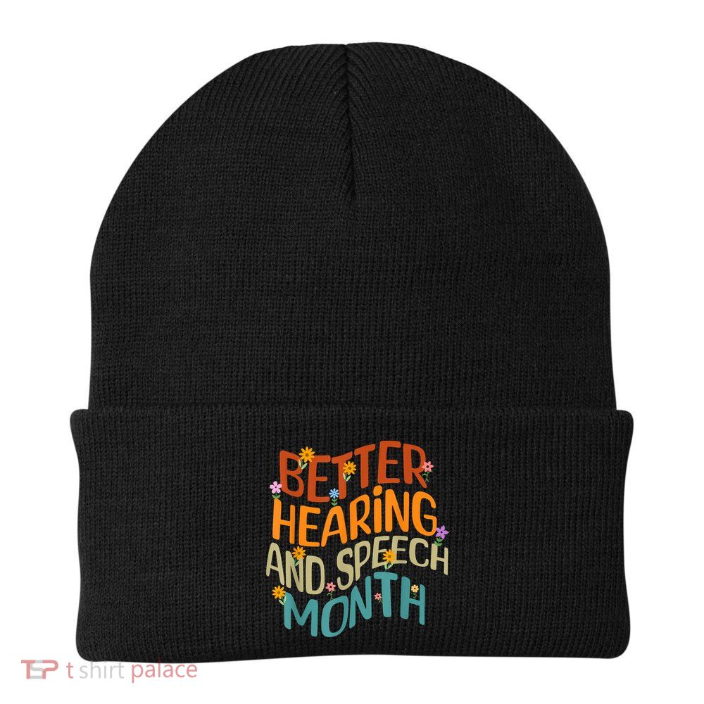 Retro Better Hearing And Speech Month Speech Pathologist SLP Beanie