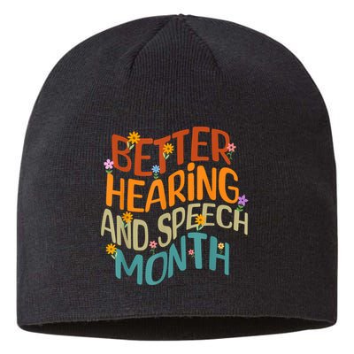 Retro Better Hearing And Speech Month Speech Pathologist SLP Sustainable Beanie
