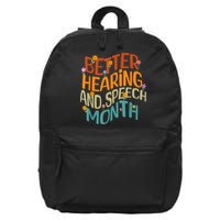 Retro Better Hearing And Speech Month Speech Pathologist SLP 16 in Basic Backpack