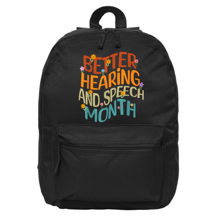 Retro Better Hearing And Speech Month Speech Pathologist SLP 16 in Basic Backpack
