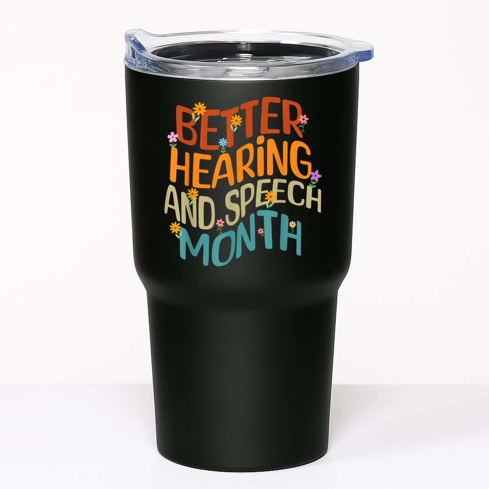 Retro Better Hearing And Speech Month Speech Pathologist SLP Tumbler