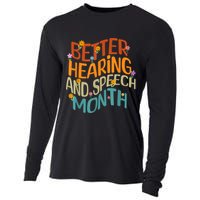 Retro Better Hearing And Speech Month Speech Pathologist SLP Cooling Performance Long Sleeve Crew