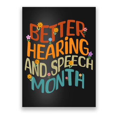 Retro Better Hearing And Speech Month Speech Pathologist SLP Poster