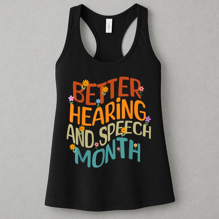 Retro Better Hearing And Speech Month Speech Pathologist SLP Womens Tank Top