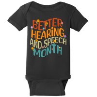 Retro Better Hearing And Speech Month Speech Pathologist SLP Baby Bodysuit