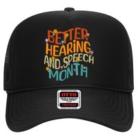 Retro Better Hearing And Speech Month Speech Pathologist SLP Trucker Hat