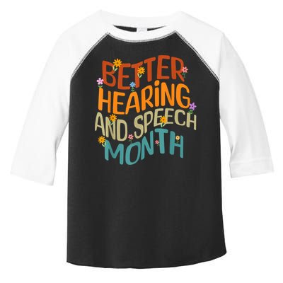 Retro Better Hearing And Speech Month Speech Pathologist SLP Toddler Fine Jersey T-Shirt