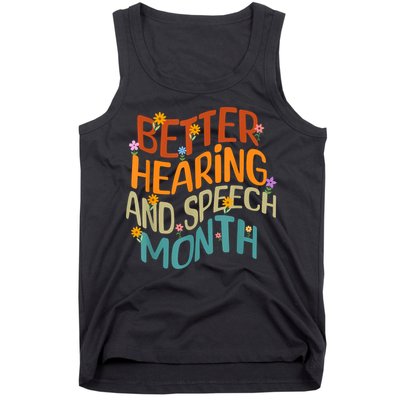 Retro Better Hearing And Speech Month Speech Pathologist SLP Tank Top