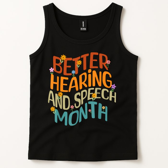 Retro Better Hearing And Speech Month Speech Pathologist SLP Tank Top