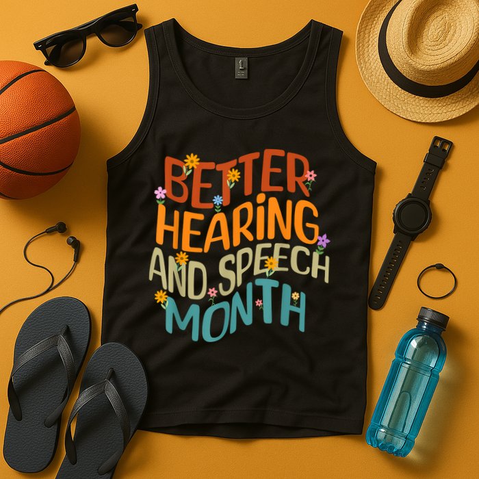 Retro Better Hearing And Speech Month Speech Pathologist SLP Tank Top