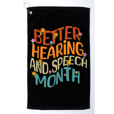 Retro Better Hearing And Speech Month Speech Pathologist SLP Golf Towel