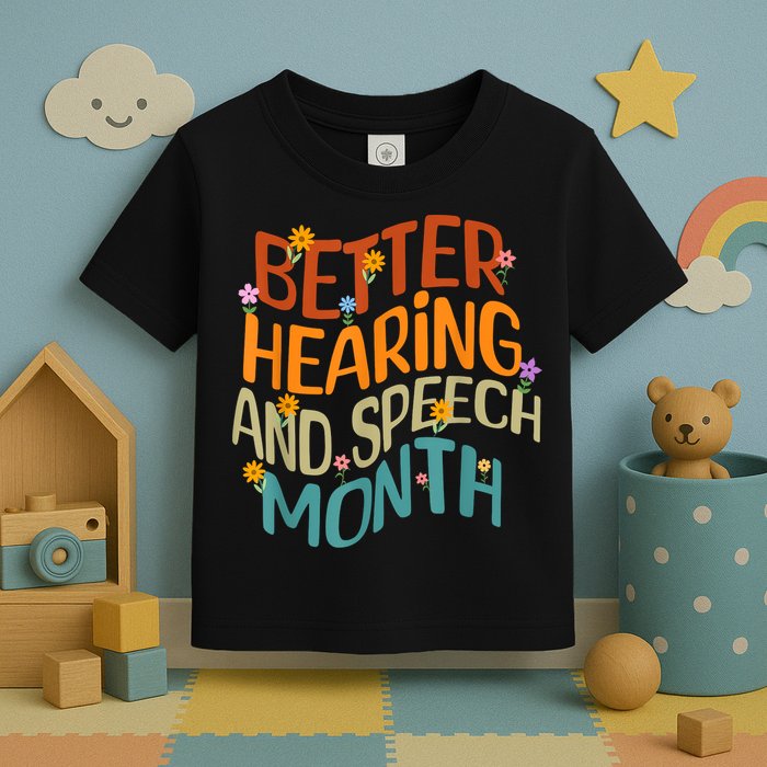 Retro Better Hearing And Speech Month Speech Pathologist SLP Toddler T-Shirt