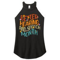 Retro Better Hearing And Speech Month Speech Pathologist SLP Women's Perfect Tri Rocker Tank