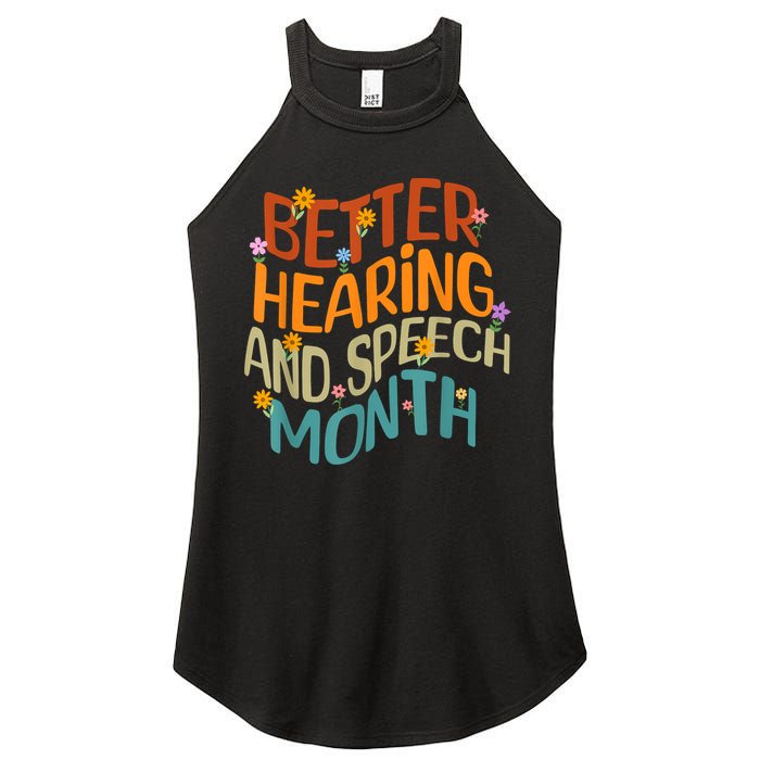 Retro Better Hearing And Speech Month Speech Pathologist SLP Women's Perfect Tri Rocker Tank