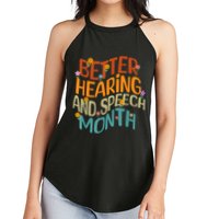 Retro Better Hearing And Speech Month Speech Pathologist SLP Women's Perfect Tri Rocker Tank