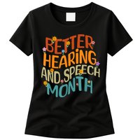 Retro Better Hearing And Speech Month Speech Pathologist SLP Womens T-Shirt