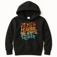 Retro Better Hearing And Speech Month Speech Pathologist SLP Kids Hoodie