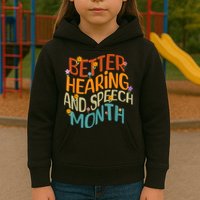 Retro Better Hearing And Speech Month Speech Pathologist SLP Kids Hoodie
