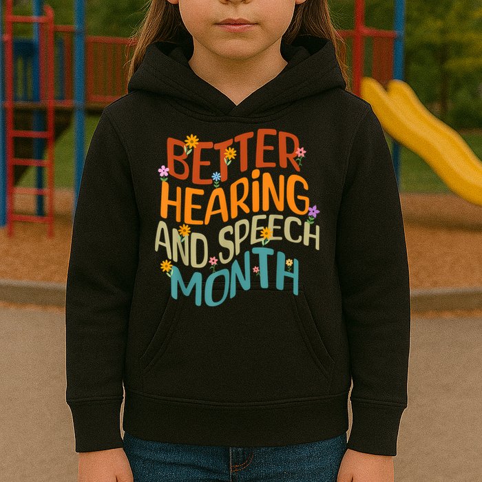 Retro Better Hearing And Speech Month Speech Pathologist SLP Kids Hoodie