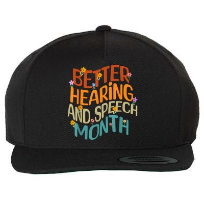 Retro Better Hearing And Speech Month Speech Pathologist SLP Wool Snapback Cap