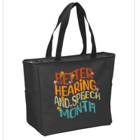 Retro Better Hearing And Speech Month Speech Pathologist SLP Zip Tote Bag