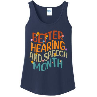 Retro Better Hearing And Speech Month Speech Pathologist SLP Ladies Essential Tank