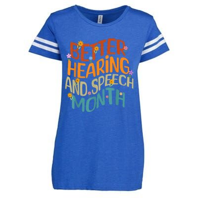 Retro Better Hearing And Speech Month Speech Pathologist SLP Enza Ladies Jersey Football T-Shirt