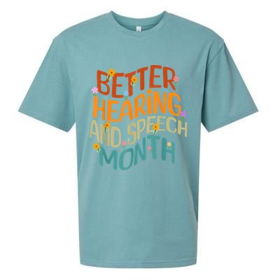 Retro Better Hearing And Speech Month Speech Pathologist SLP Sueded Cloud Jersey T-Shirt