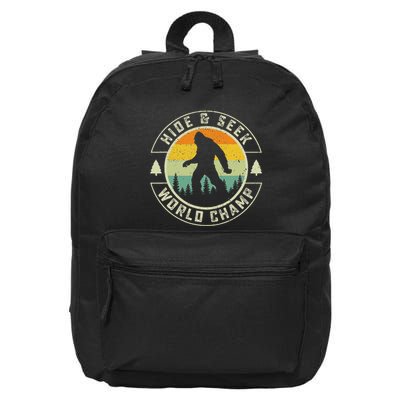 Retro Bigfoot Hide And Seek World Champion Sasquatch 16 in Basic Backpack