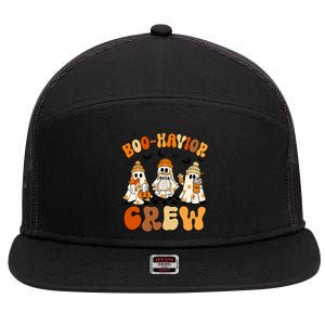 Retro Boo Havior Crew Behavior Analyst Halloween Aba Rbt 7 Panel Mesh Trucker Snapback Hat