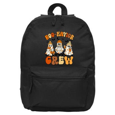 Retro Boo Havior Crew Behavior Analyst Halloween Aba Rbt 16 in Basic Backpack