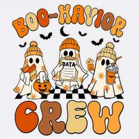 Retro Boo Havior Crew Behavior Analyst Halloween Aba Rbt Poster