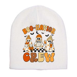 Retro Boo Havior Crew Behavior Analyst Halloween Aba Rbt Short Acrylic Beanie