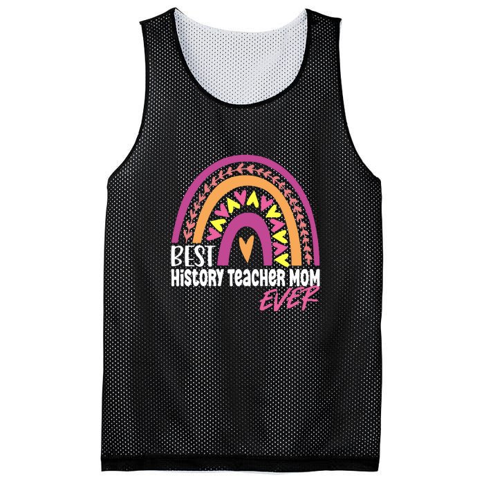 Rainbow Best History Teacher Mom Ever Mother's Day Gift Mesh Reversible Basketball Jersey Tank