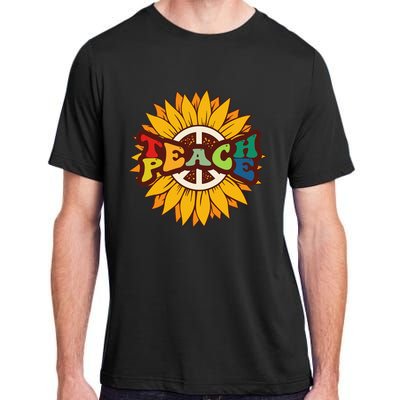 Retro Boho Hippie Vintage Kindness Vibe Teacher Teach Peace Adult ChromaSoft Performance T-Shirt