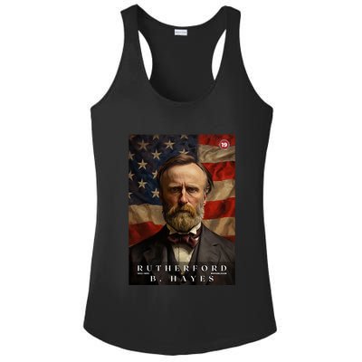 Rutherford B. Hayes 19th President Of The United States Portrait Ladies PosiCharge Competitor Racerback Tank
