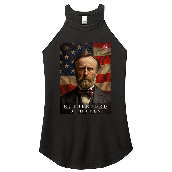 Rutherford B. Hayes 19th President Of The United States Portrait Women's Perfect Tri Rocker Tank
