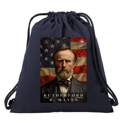 Rutherford B. Hayes 19th President Of The United States Portrait Drawstring Bag