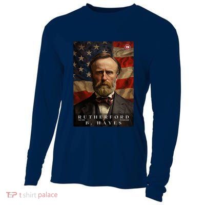 Rutherford B. Hayes 19th President Of The United States Portrait Cooling Performance Long Sleeve Crew