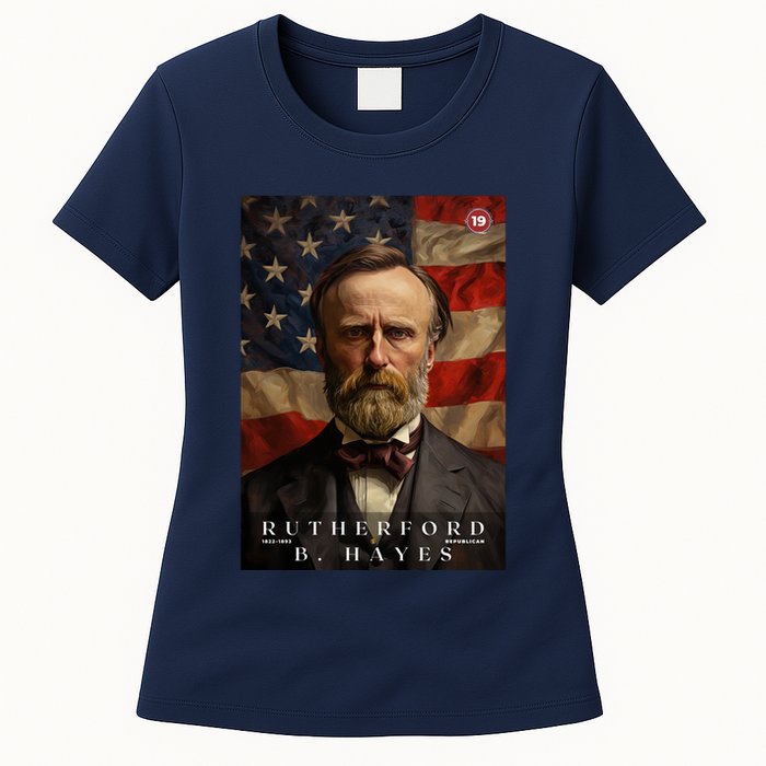 Rutherford B. Hayes 19th President Of The United States Portrait Womens T-Shirt