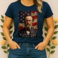 Rutherford B. Hayes 19th President Of The United States Portrait Womens T-Shirt