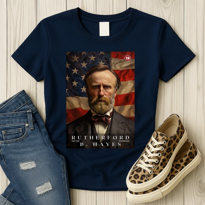 Rutherford B. Hayes 19th President Of The United States Portrait Womens T-Shirt
