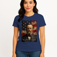 Rutherford B. Hayes 19th President Of The United States Portrait Womens T-Shirt