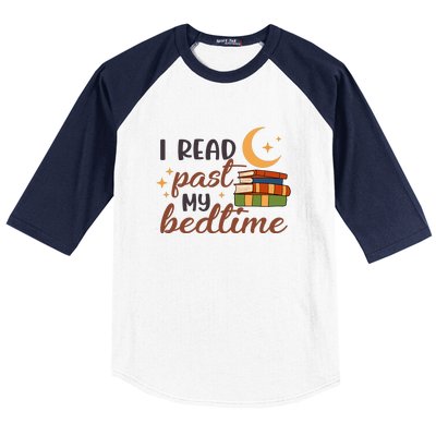 Reading Books I Read Past My Bedtime Gift Cute Reading Baseball Sleeve Shirt